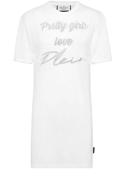 Philipp Plein short sleeve t-shirt dress White AADCWTG0594PJY002N
