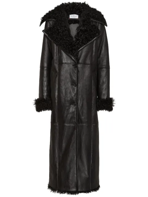 Philipp Plein Skull & Bones shearling coat Black AADCWRA0670PFU020N