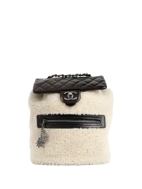CHANEL Pre-Owned 2015-2016 Mountain shearling backpack Black CHANELMOUNTAINBACKPACK