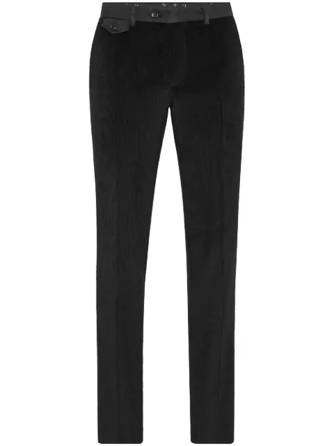 Billionaire velvet straight trousers Black OADCMRT1427BLE008N