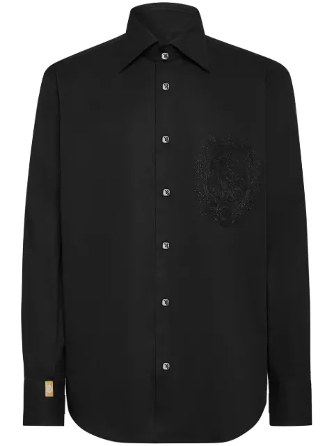 Billionaire monogram-embroidered shirt Black OADCMRP2318BTE018N