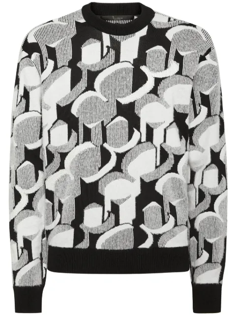 Billionaire crew-neck jacquard jumper White OADCMKO1429BTE025N