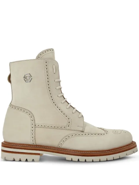 Philipp Plein Nubuck leather boots Neutrals AADSMSE0289PLE067N