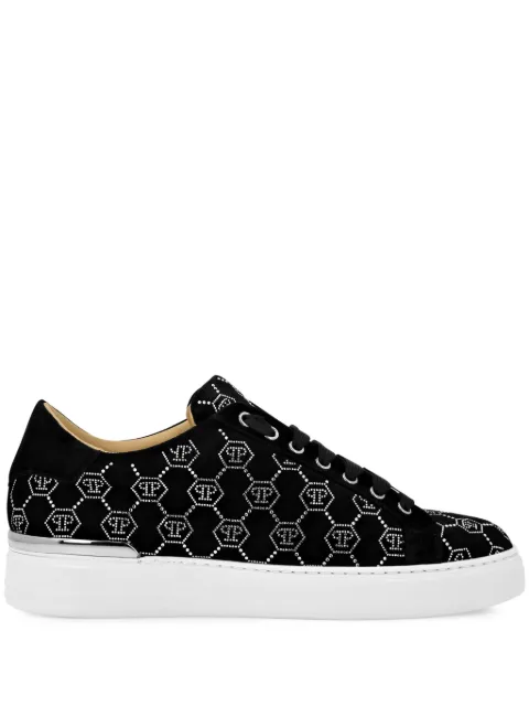 Philipp Plein rhinestone monogram sneakers Black AADSMSC4000PLE075N