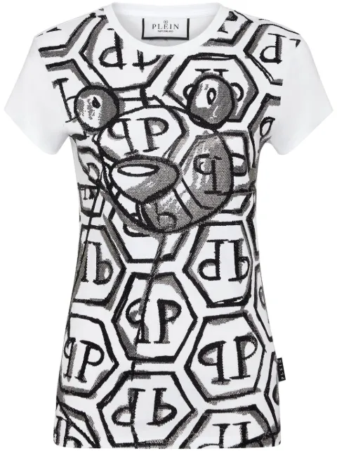 Philipp Plein Teddy bear-embellished T-shirt White AADCWTK3470PJY002N