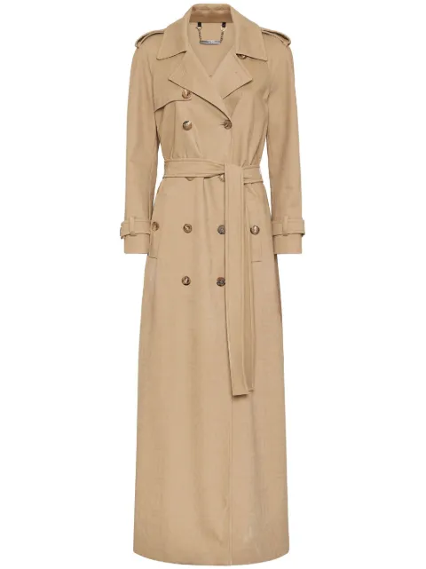 Philipp Plein long trench coat monogram Neutrals AADCWRA0679PTE006N