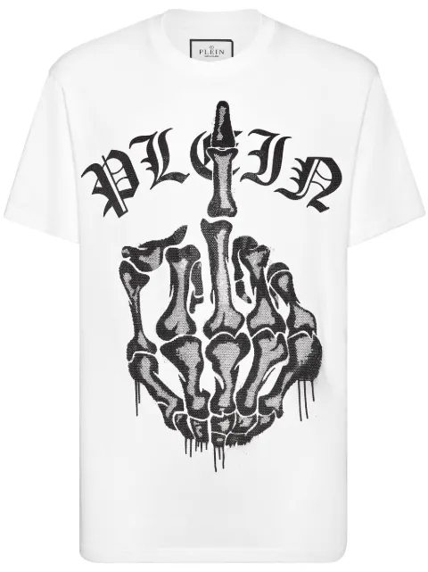 Philipp Plein rhinestone-embellished cotton t-shirt White AADCMTK7888PJY002N