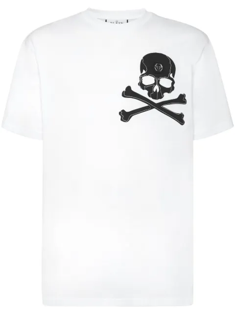 Philipp Plein skull-print cotton t-shirt White AADCMTK7689PJY002N