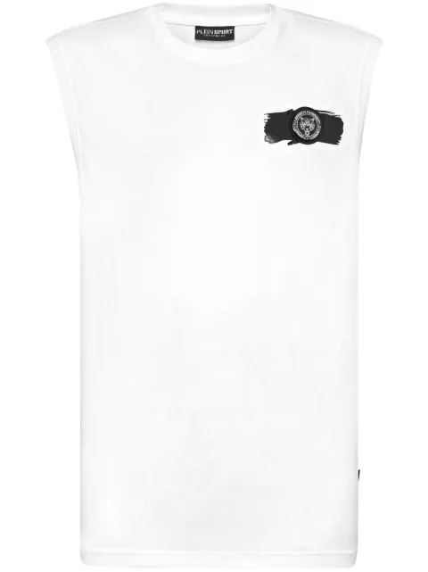 Plein Sport round-neck sleeveless T-shirt White AADCMTK7158SJY001N