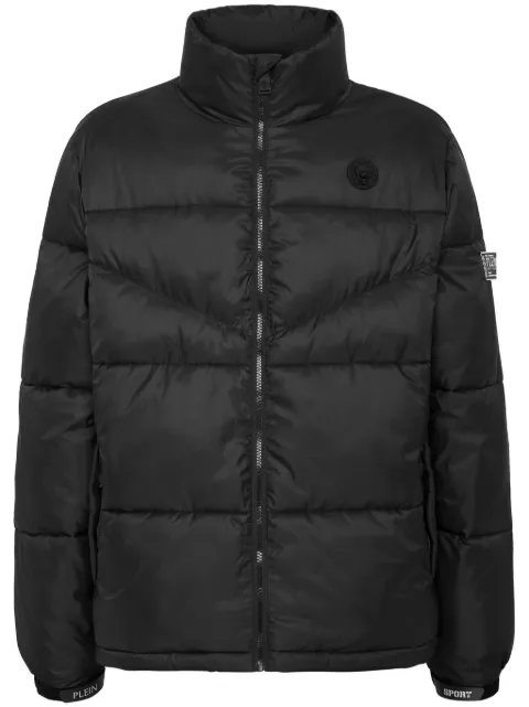 Plein Sport logo patch puffer jacket Black AADCMRB2672SXV005N
