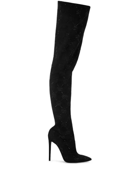 Philipp Plein 120mm monogram-pattern boots Black AADSWSE0845PLE009N