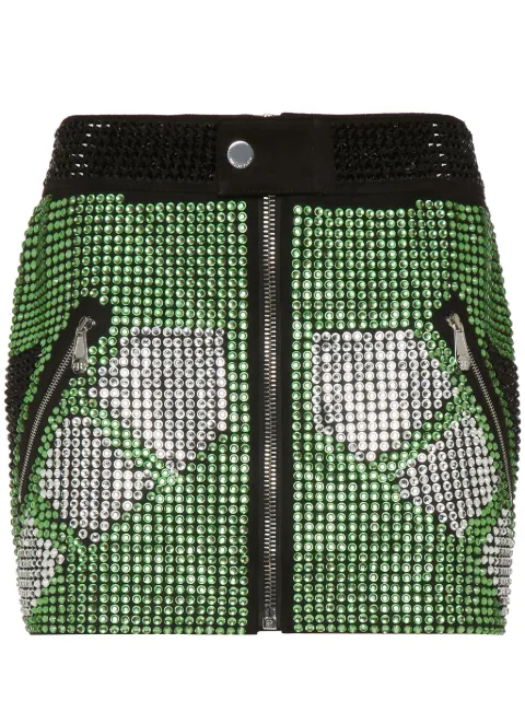 Philipp Plein crystal-embellished skirt Green AADCWLV0103PLE010N