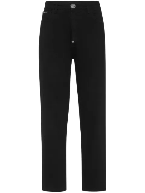 Philipp Plein logo-patch straight-leg jeans Black AADCWDT2662PDE004N