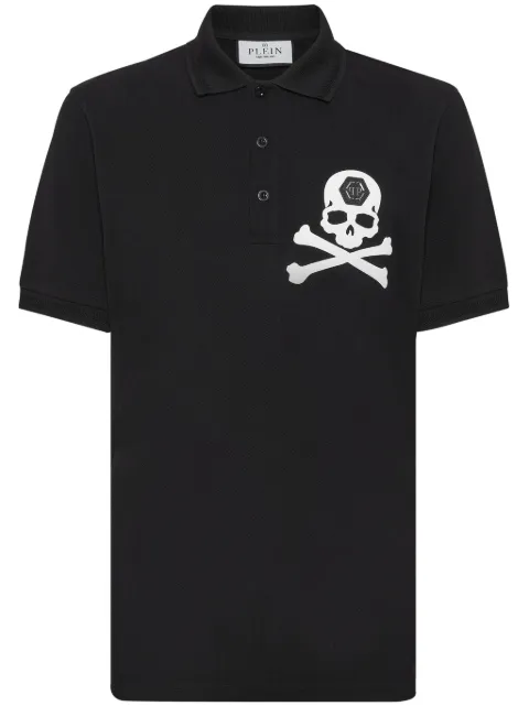 Philipp Plein logo-print cotton polo shirt Black AADCMTK7932PJY002N