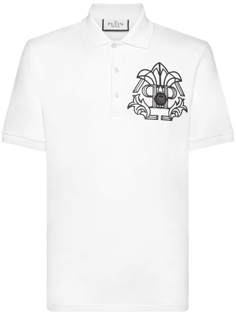 Philipp Plein Skull & Bones piqué polo shirt White AADCMTK7831PTE003N