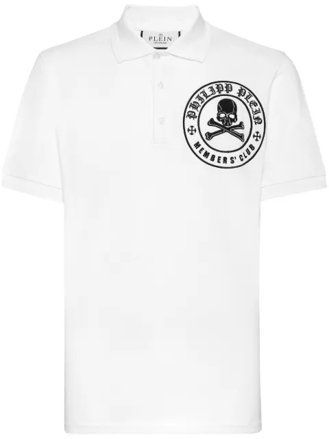 Philipp Plein Skull & Bones piqué polo shirt White AADCMTK7753PTE003N