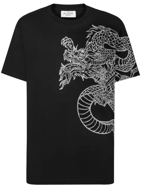 Philipp Plein Dragon Strass T-shirt Black AADCMTK7714PJY002N