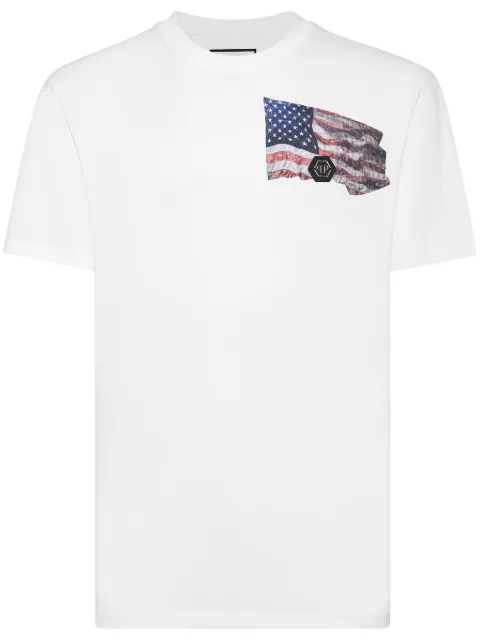 Philipp Plein graphic-print cotton t-shirt White AADCMTK7303PJY002N