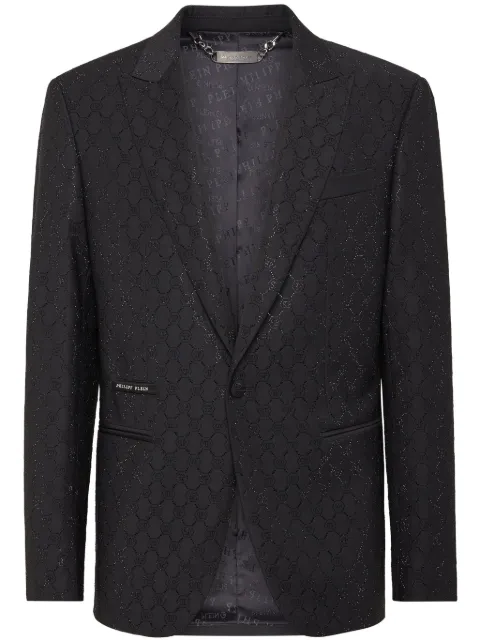 Philipp Plein monogram-pattern blazer Black AADCMRF1888PTE076N
