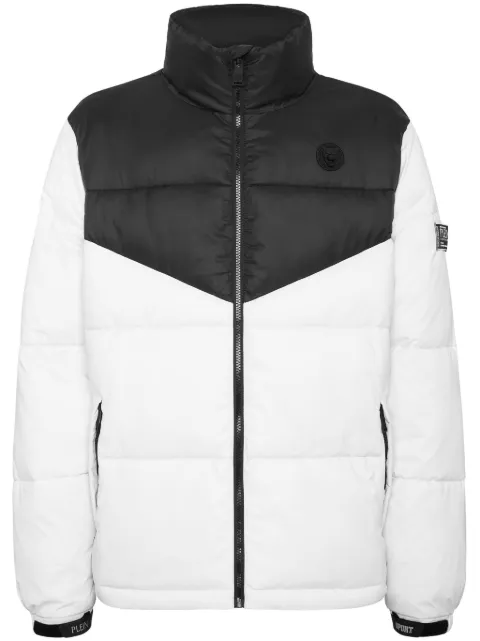 Plein Sport panelled puffer jacket White AADCMRB2672SXV005N