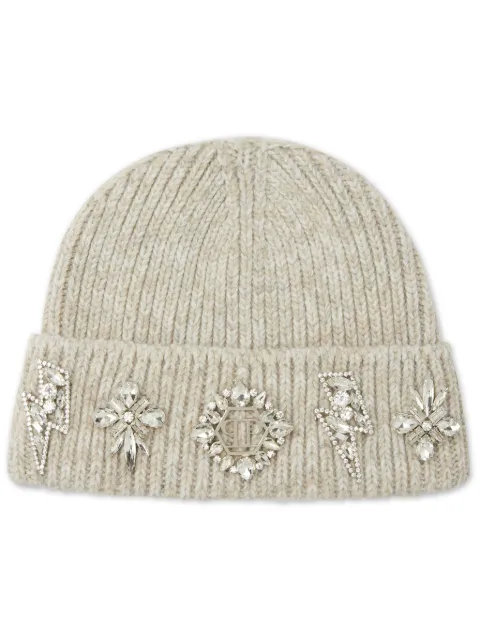 Philipp Plein brooch-detail beanie Neutrals AADAWAC0255PKN002N