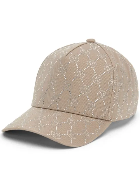 Philipp Plein baseball hat crystal monogram Neutrals AADAUAC0618PTE004N