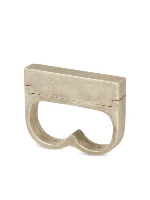 Parts of Four Plate Double Cuboid ring Silver 161417DA