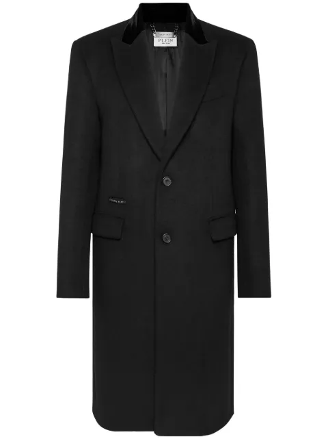 Philipp Plein flocked-logo coat Black AADCMRA0573PTE076N