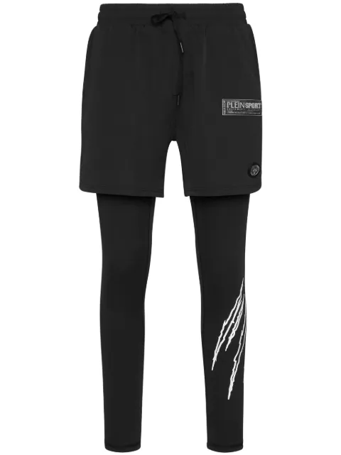 Plein Sport logo-print leggings Black AADCMJT2454SNY003N