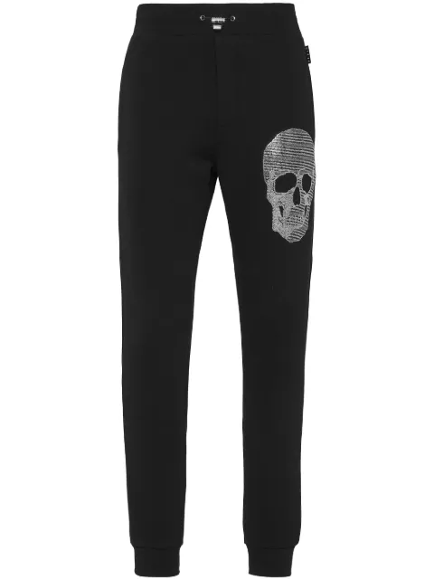 Philipp Plein rhinestone-embellished Skull joggers Black AADCMJT2434PJY002N