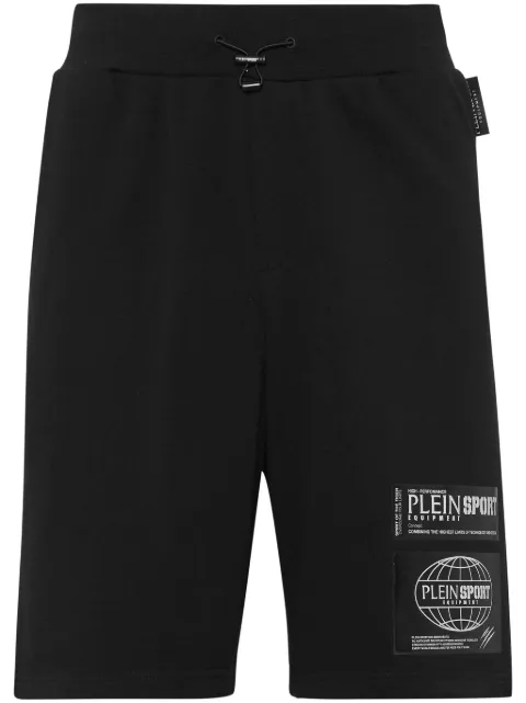 Plein Sport logo-patch track shorts Black AADCMJT2364STE003N