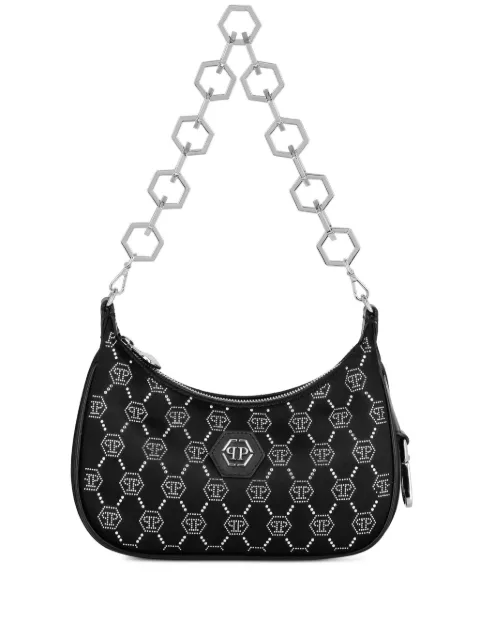 Philipp Plein satin shoulder bag monogram Black AADAWBA2028PTE028N