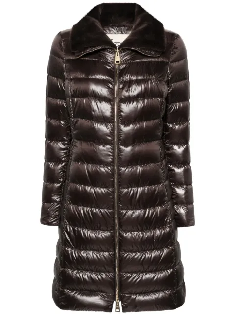 Herno faux-fur collar puffer coat Brown PI0650DICM0512017Z