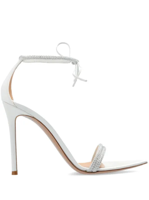 Gianvito Rossi crystal embellished 115mm sandals White G6140815RICRMPBIBB