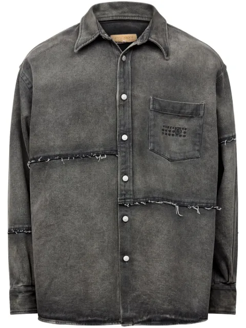 MM6 Maison Margiela raw-cut detail cotton shirt Grey SH2DT0009S30848