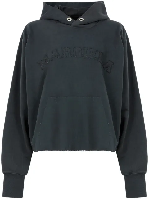 Maison Margiela logo-embroidered cotton hoodie Grey S51GU0133S25520