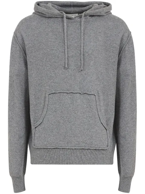 Maison Margiela pouch-pocket knitted drawstring hoodie Grey S50GU0223M13060