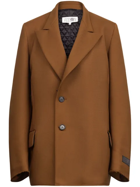 MM6 Maison Margiela single-breasted over-sized blazer Brown S62BN0106M35222