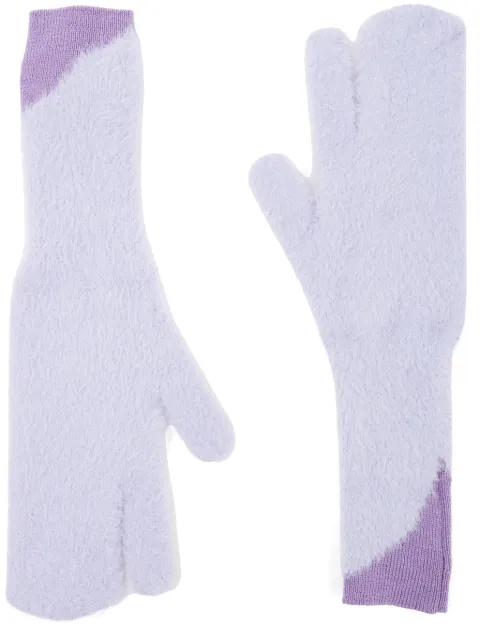 MM6 Maison Margiela two-tone faux-fur gloves Purple S62TS0062M13073