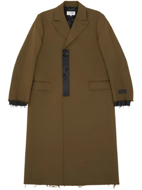 MM6 Maison Margiela Numeric Signature single-breasted coat Brown S62AA0088M35222