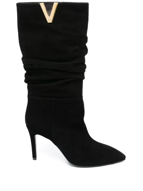 Via Roma 15 V-plaque mid-calf boots Black 4241