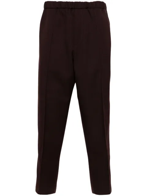 Jil Sander elasticated-waist straight-leg trousers Purple J21KA0012J70001