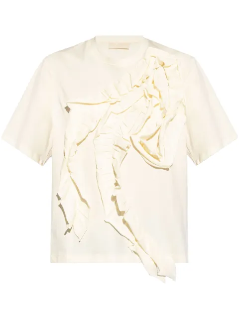 Ulla Johnson Aris ruffle-detail T-shirt Neutrals PF240802