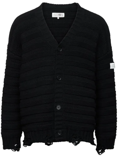MM6 Maison Margiela V-neck knited cardigan Black SH0HP0005M13040