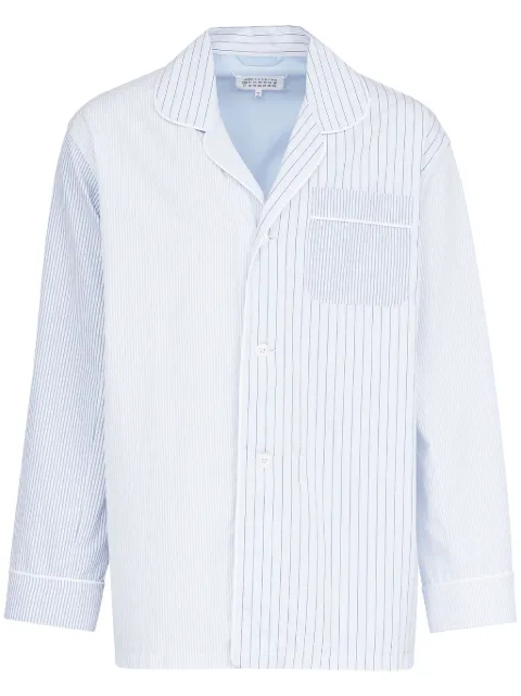 Maison Margiela striped cotton pajama shirt Blue S50DT0044MTN031