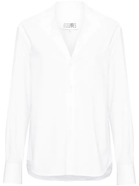 MM6 Maison Margiela V-neck cotton shirt White S52DT0035S47294