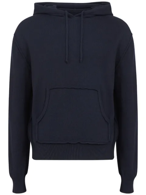 Maison Margiela pouch-pocket kntited hoodie Blue S50GU0223M13060