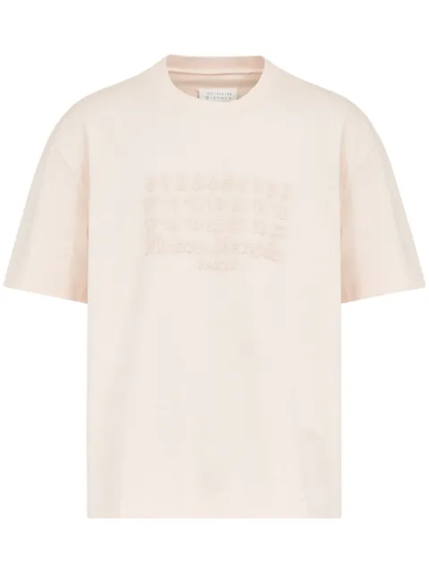 Maison Margiela logo-embroidered cotton T-shirt Pink S50GC0703S23883