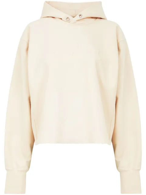 Maison Margiela logo-embroidered cotton hoodie Neutrals S51GU0133S25520