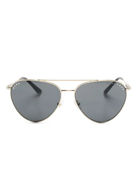 Jimmy Choo Eyewear crystal-embellished pilot-frame sunglasses Gold 0JC4002B